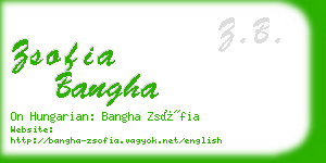 zsofia bangha business card